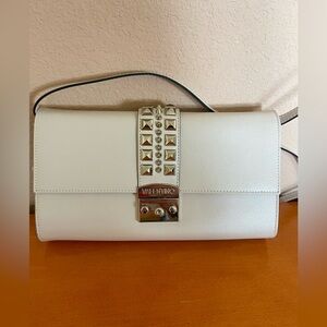 Cream Valentino by Mario Valentino Coco signature Leather Shoulder Bag